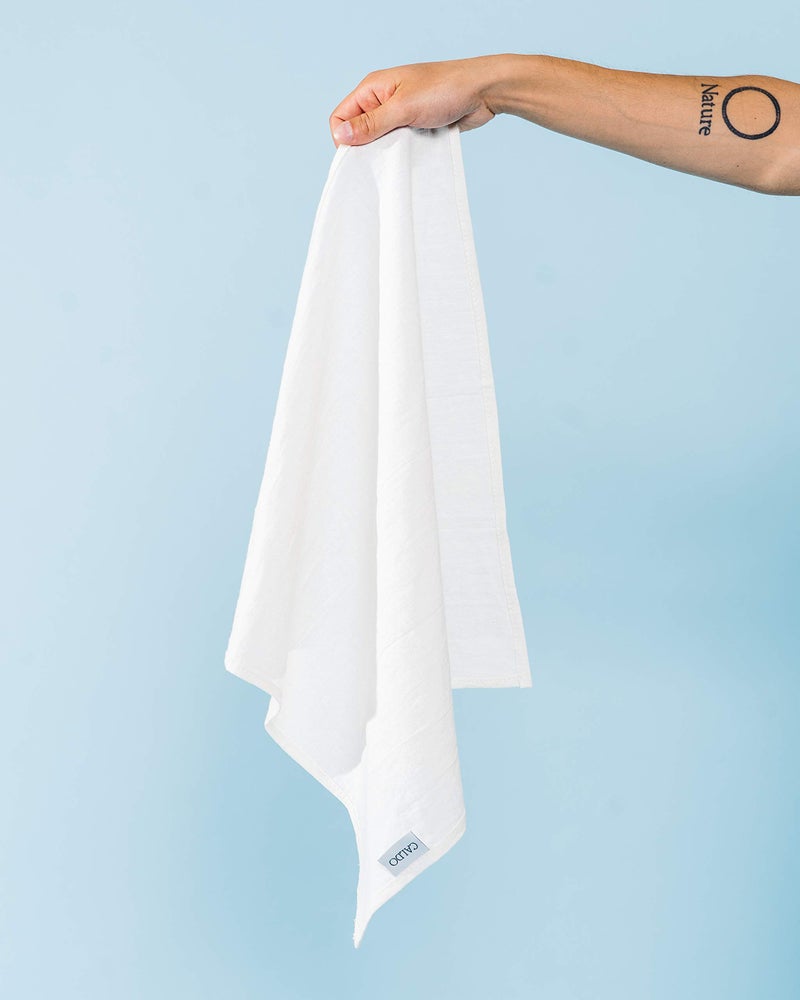Caldo Linen Dinner Napkins - Rustic- Soft and Durable Cloth- Washable and Reusable - 4 Pack - 20x20 inch (Natural White) - Image 3